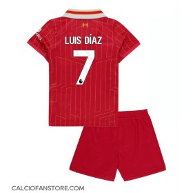 Maglia Calcio Liverpool Luis Diaz #7 Prima Divisa Bambino 2024-25 Manica Corta (+ pantaloncini)